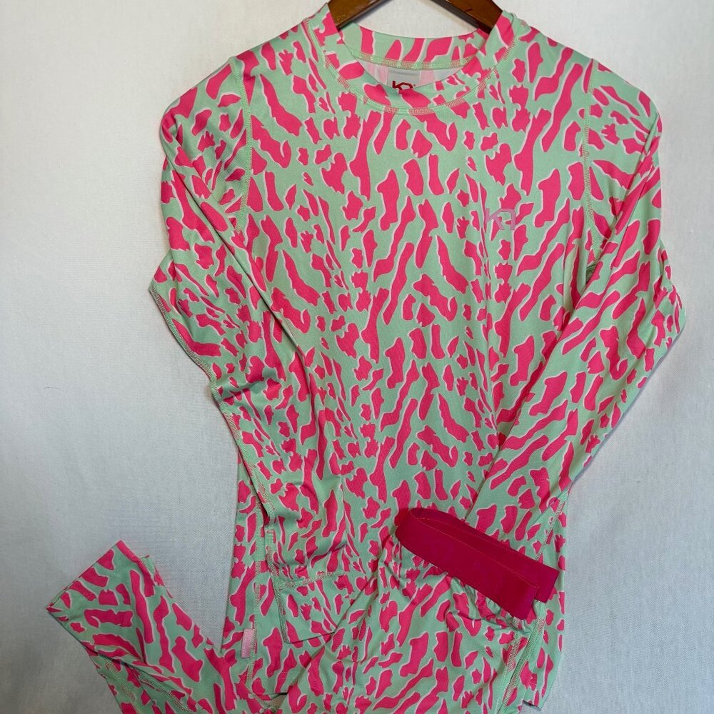 Kari Traa Pink and Mint Animal Print Long Sleeve Top